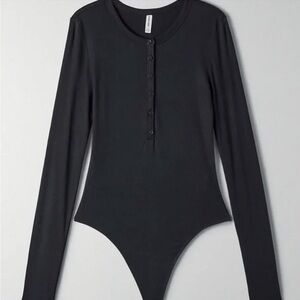 Sunday Best Henley Bodysuit in Black